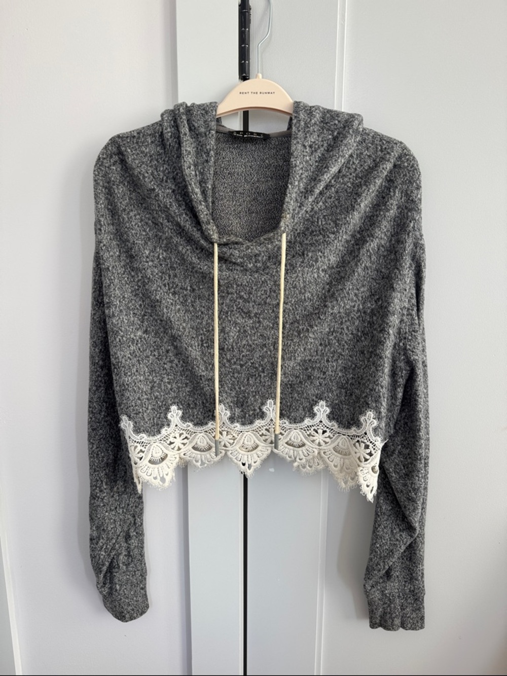 The Kooples Gray Knit Sweater with Black Label